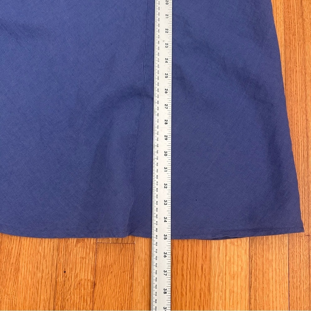 The J. Peterman Company Women's Blue 100% Linen skirt Size L (n) - Picture 7 of 9